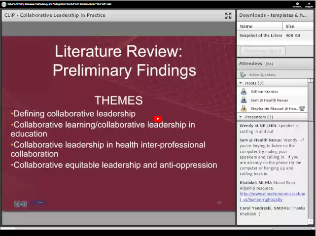 Roberta Timothy discusses methodology and findings from the CLiP LCP literature review